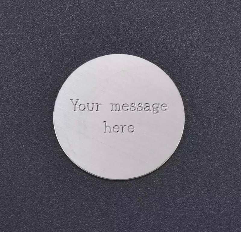 Personalised Engraved Back Plate for Large Round Memory Locket - Choose your own message - The Little Jewellery Company