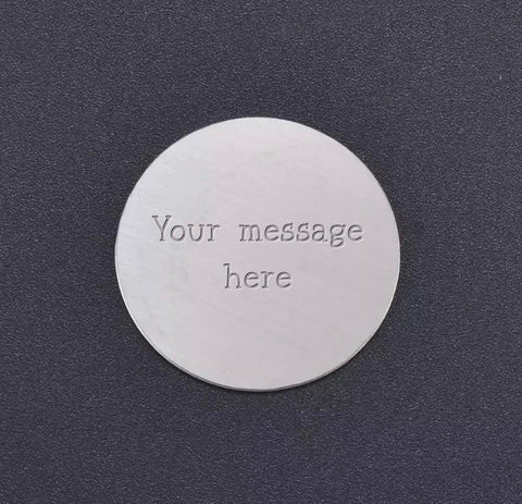Personalised Engraved Back Plate for Large Round Memory Locket - Choose your own message