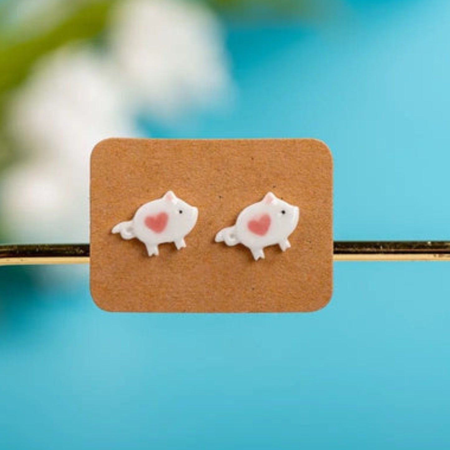 Pink Piggy Studs - The Little Jewellery Company