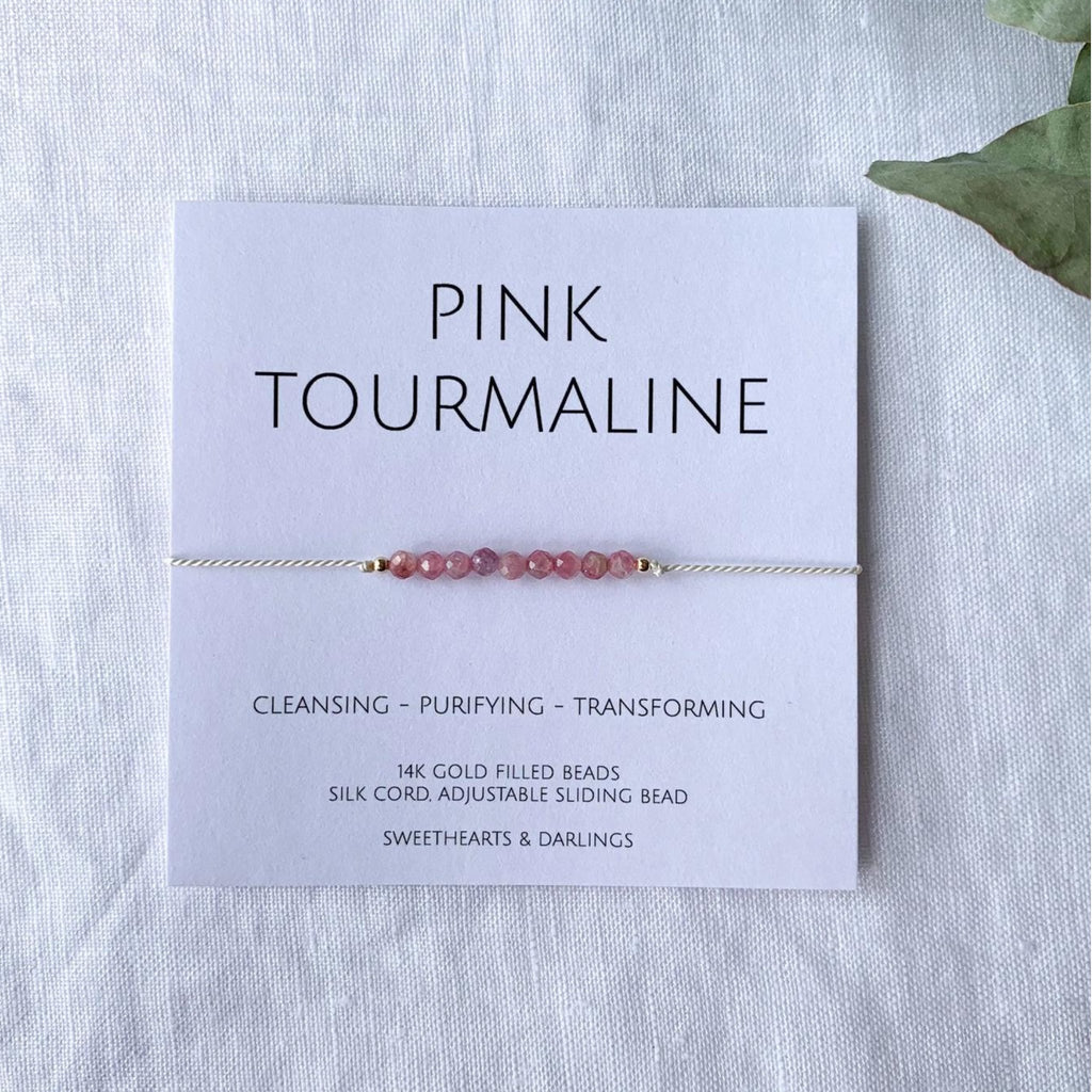 Pink Tourmaline Silk Bracelet - The Little Jewellery Company