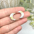Polymer Clay Moon Studs - White - The Little Jewellery Company
