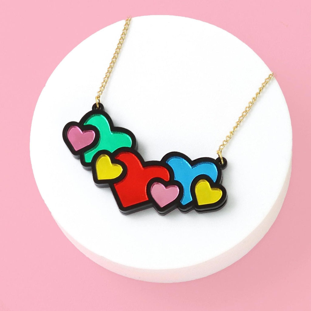 Rainbow Heart Necklace - The Little Jewellery Company