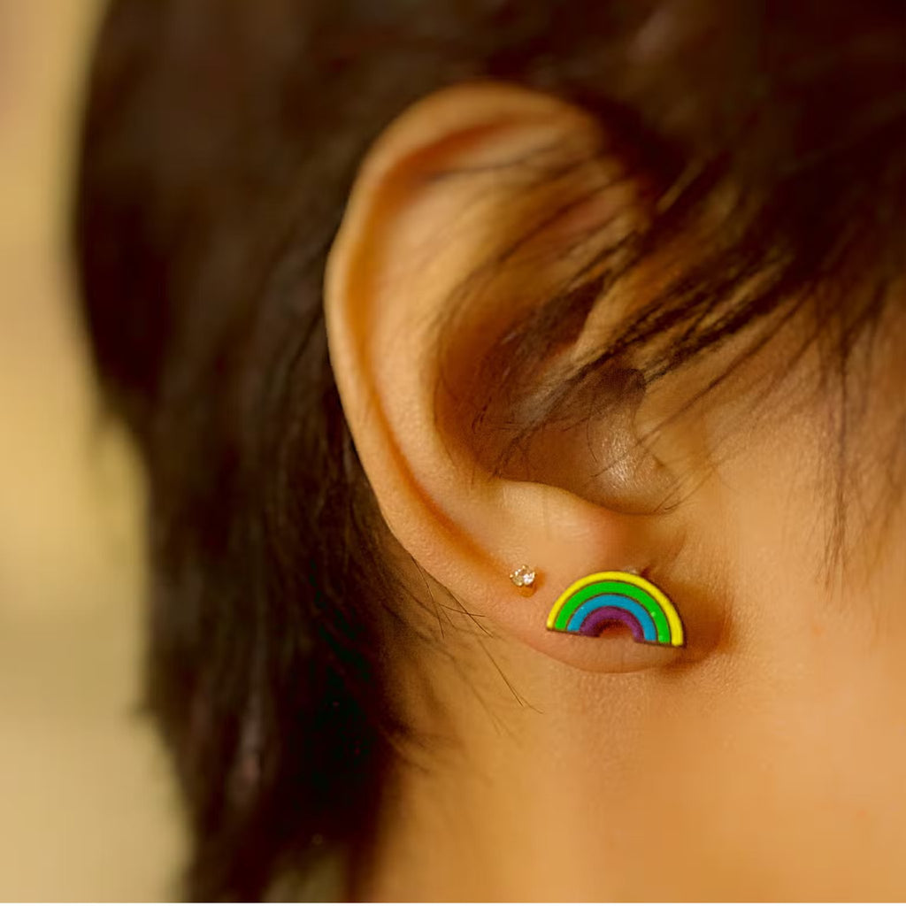 Rainbow Stud Earrings - The Little Jewellery Company