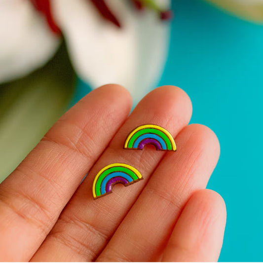 Rainbow Stud Earrings - The Little Jewellery Company