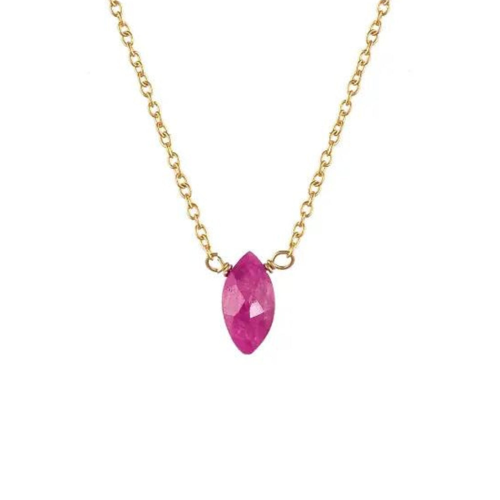 Red Sillimanite Marquise Necklace - The Little Jewellery Company