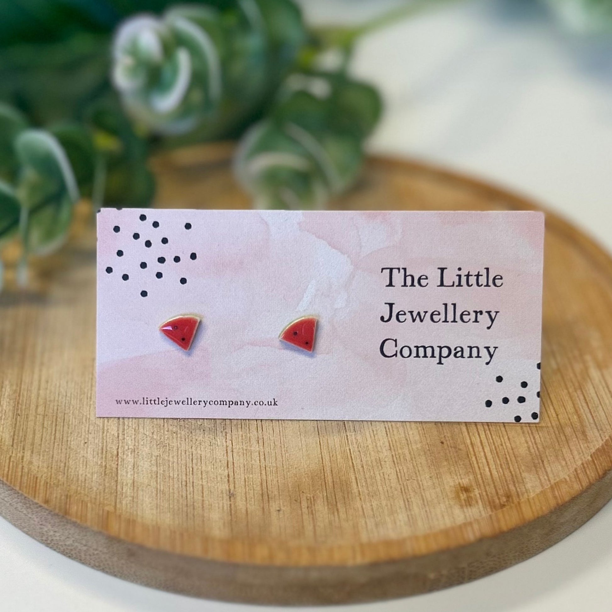 Red Watermelon Studs - The Little Jewellery Company