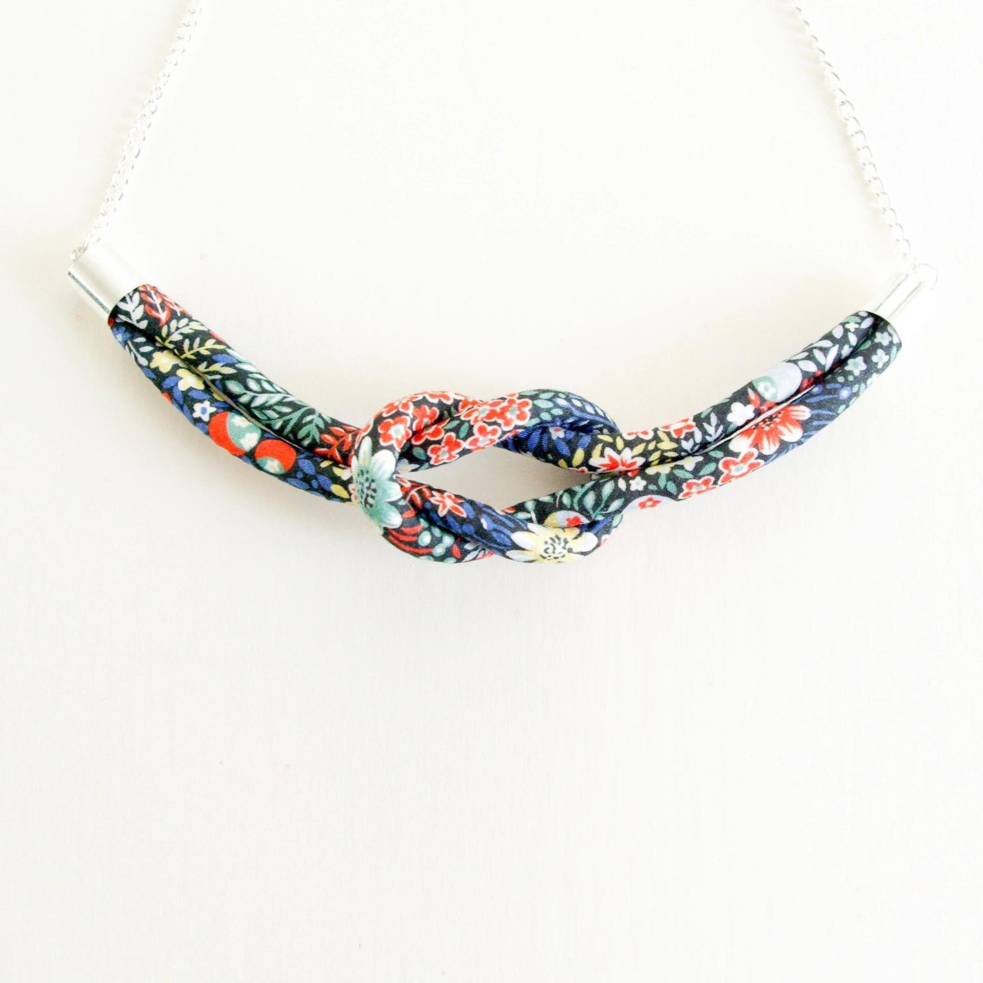 Reef Knot Pendant - Elderberry - The Little Jewellery Company