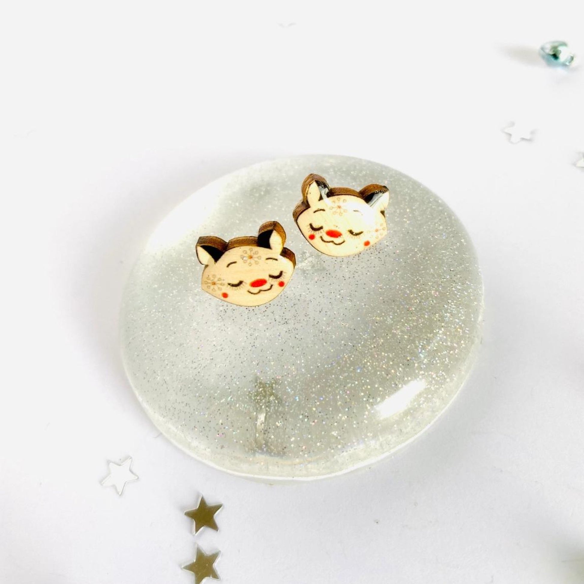 Retro Kitty Earrings - The Little Jewellery Company
