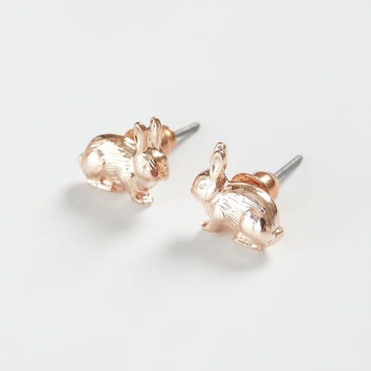 Rose Gold Rabbit Studs - The Little Jewellery Company