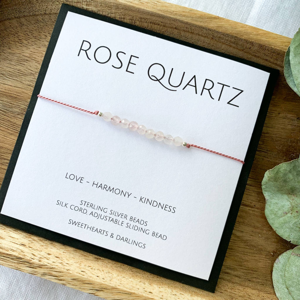 Rose Quartz Silk Bracelet - The Little Jewellery Company