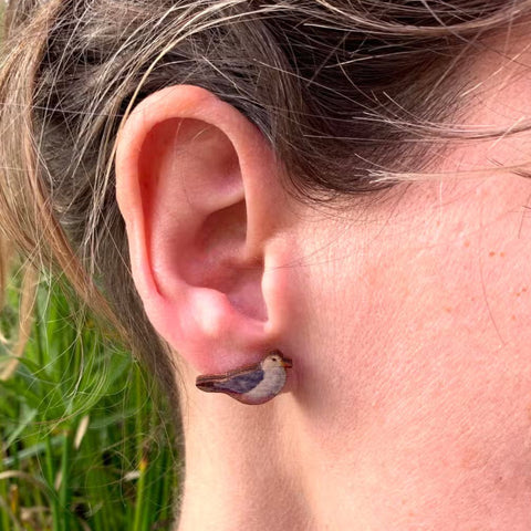 Seagull stud earrings, nautical earrings