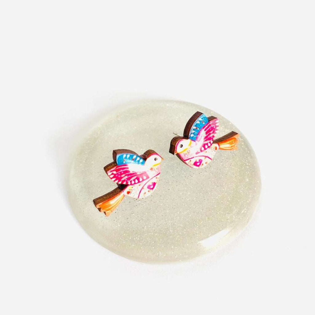 Small Cute Bird Stud Earrings - The Little Jewellery Company