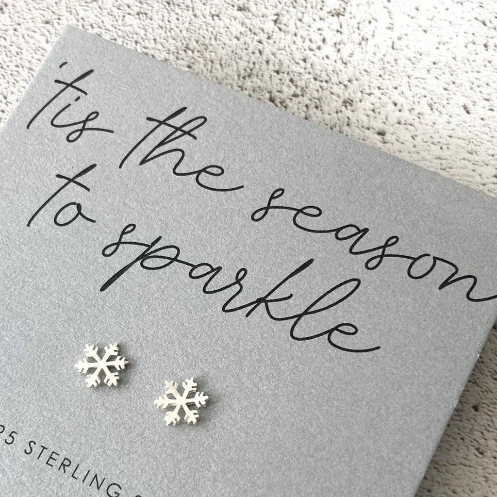 Sparkly Snowflake Sterling Silver Earrings - The Little Jewellery Company