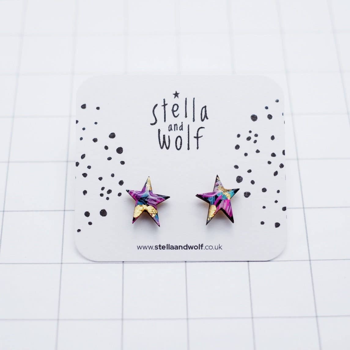 Sparkly Wonky Star Studs - The Little Jewellery Company