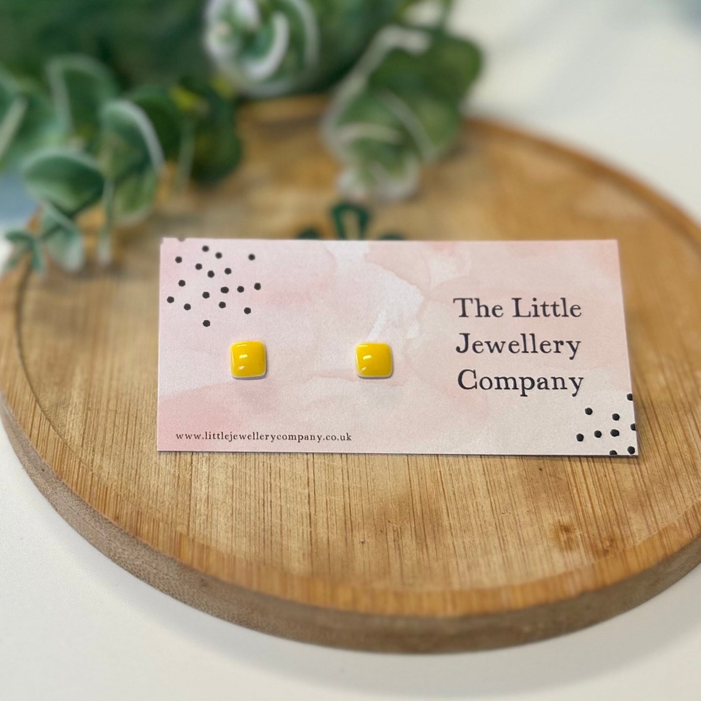 Square Studs (Yellow) - The Little Jewellery Company