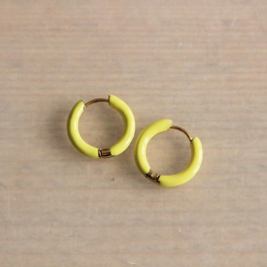 Stainless steel colored creole 16mm – yellow/gold - The Little Jewellery Company