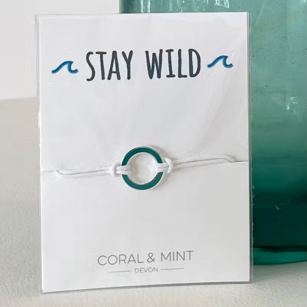 'Stay Wild' Sentiment String Charm Bracelet. - The Little Jewellery Company