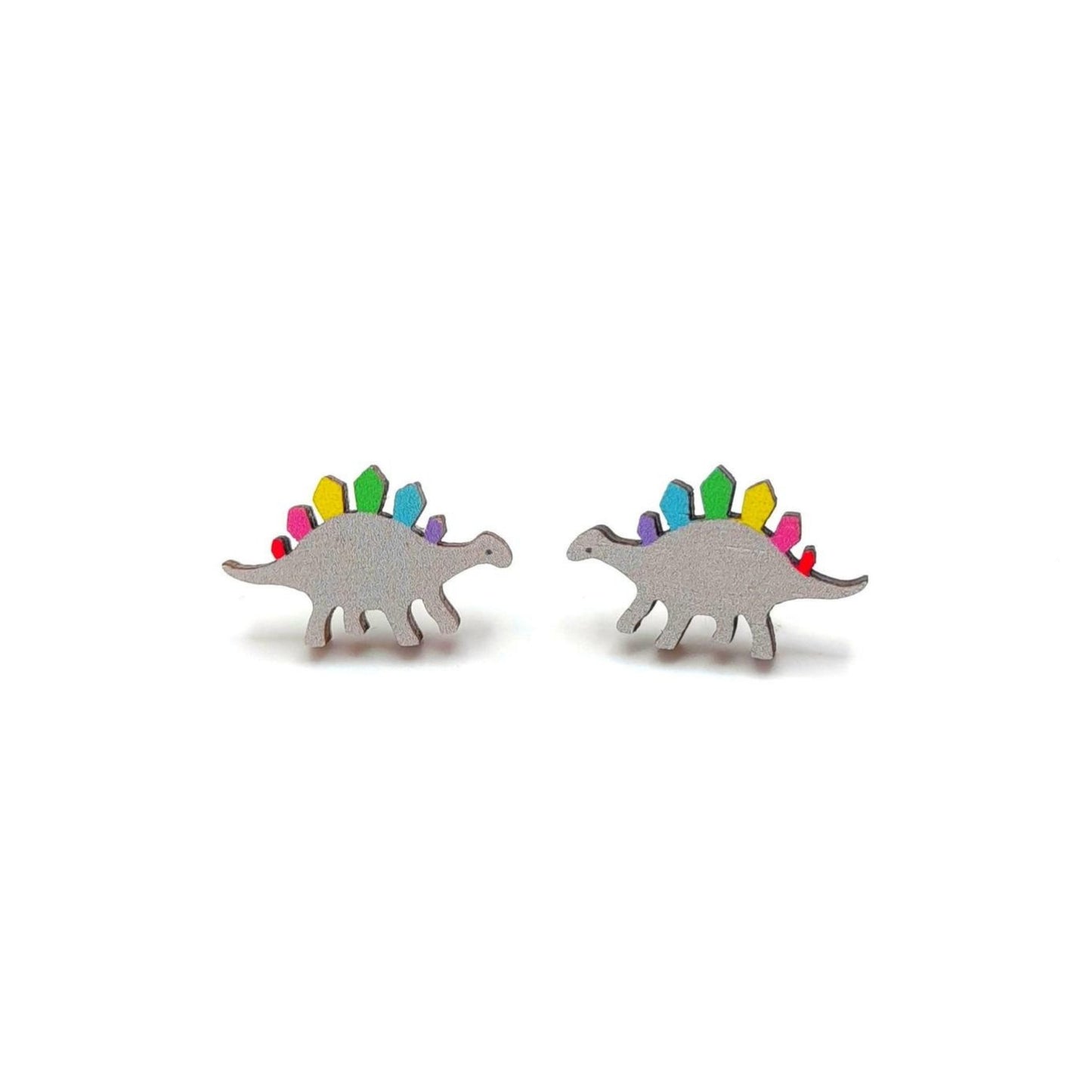 Stegosaurus Rainbow Studs - The Little Jewellery Company