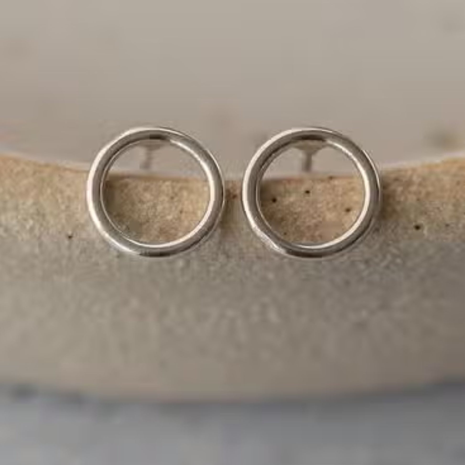Sterling Silver Mini Geo Circle Studs - The Little Jewellery Company