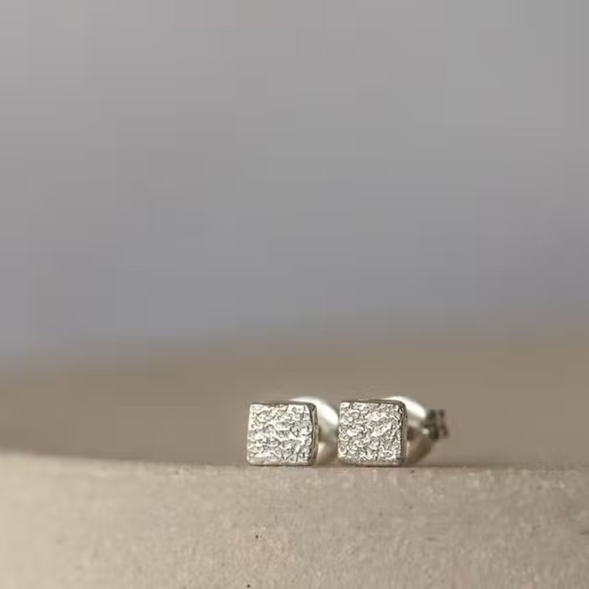 Sterling Silver Mini Square Studs - The Little Jewellery Company