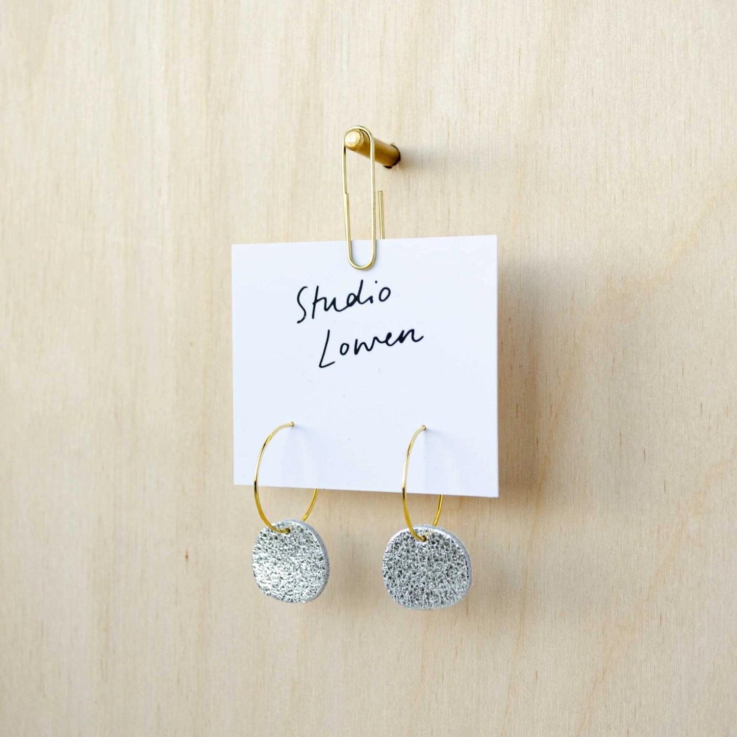 Sun Disc Charm Hoop Earrings: Silver - The Little Jewellery Company