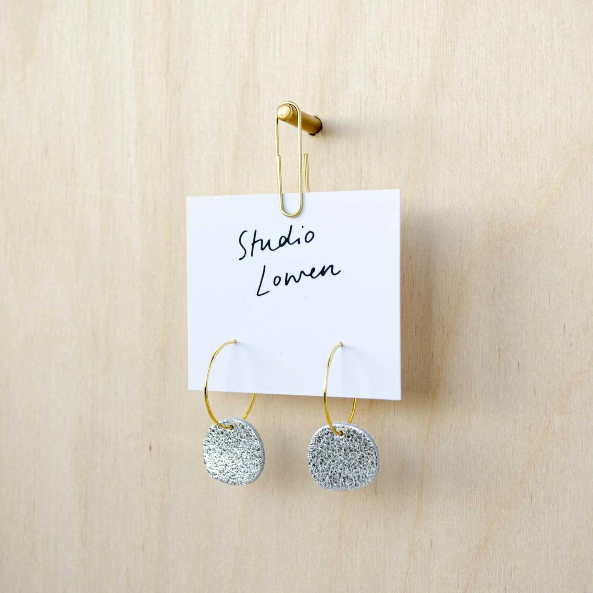 Sun Disc Charm Hoop Earrings: Silver - The Little Jewellery Company