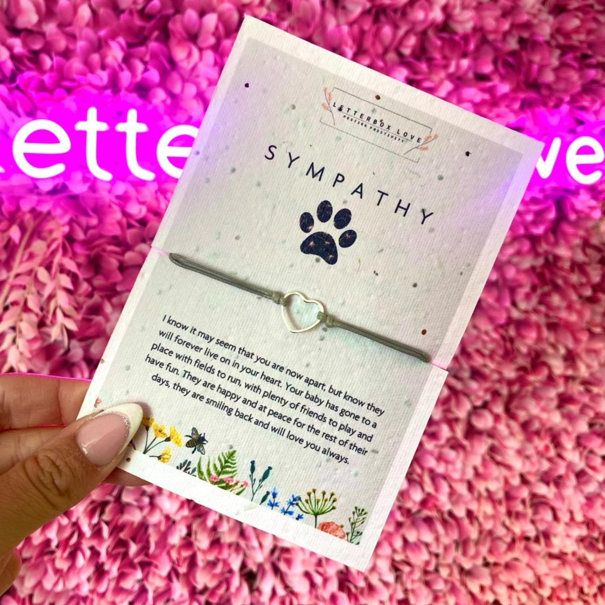 Sympathy Pet Loss - Seeded Card & Wish Bracelet - The Little Jewellery Company