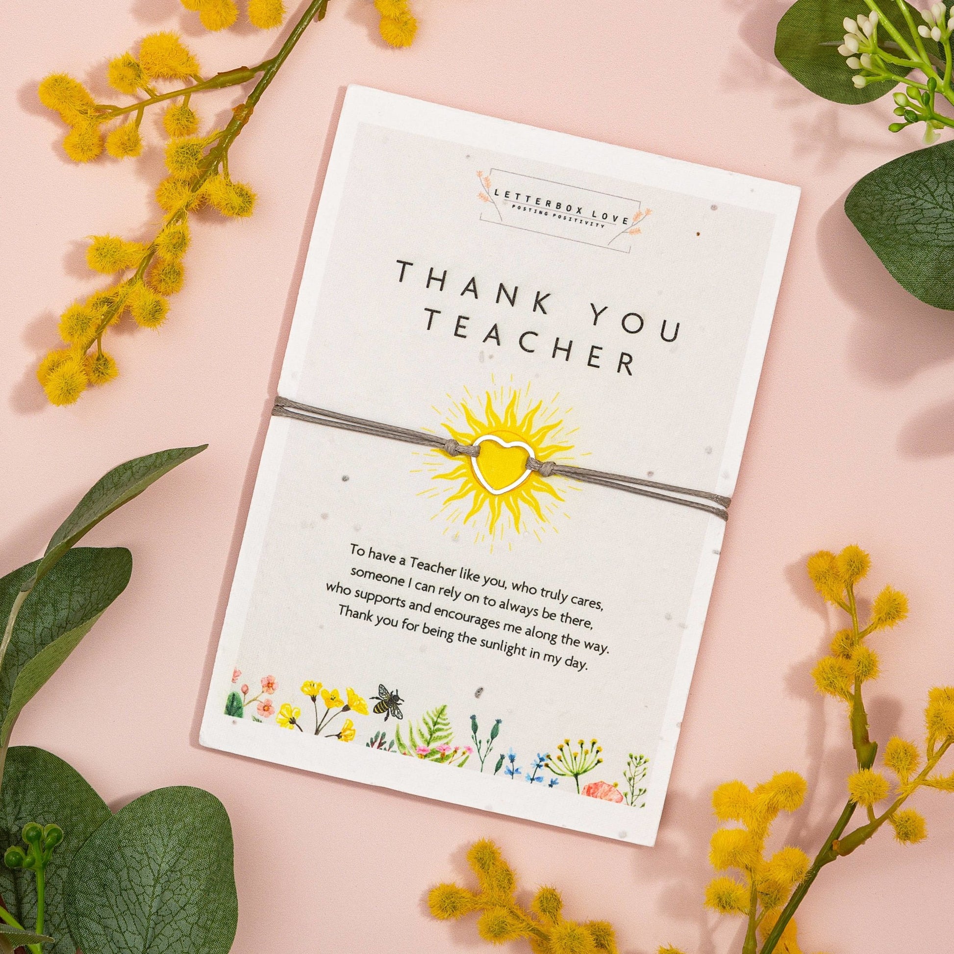 Thank you Teacher Plantable Wish Bracelet - The Little Jewellery Company