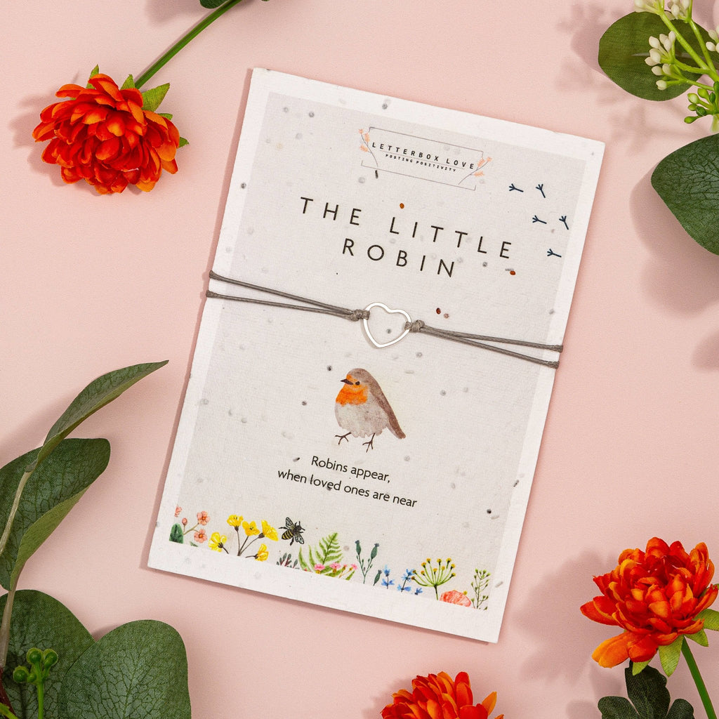 The Little Robin - Seeded Card & Wish Bracelet - The Little Jewellery Company