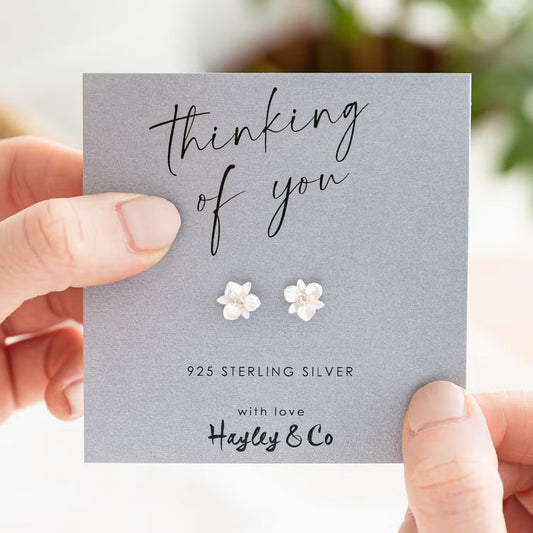 Thinking of You Lily Flower Sterling Silver Earrings - The Little Jewellery Company