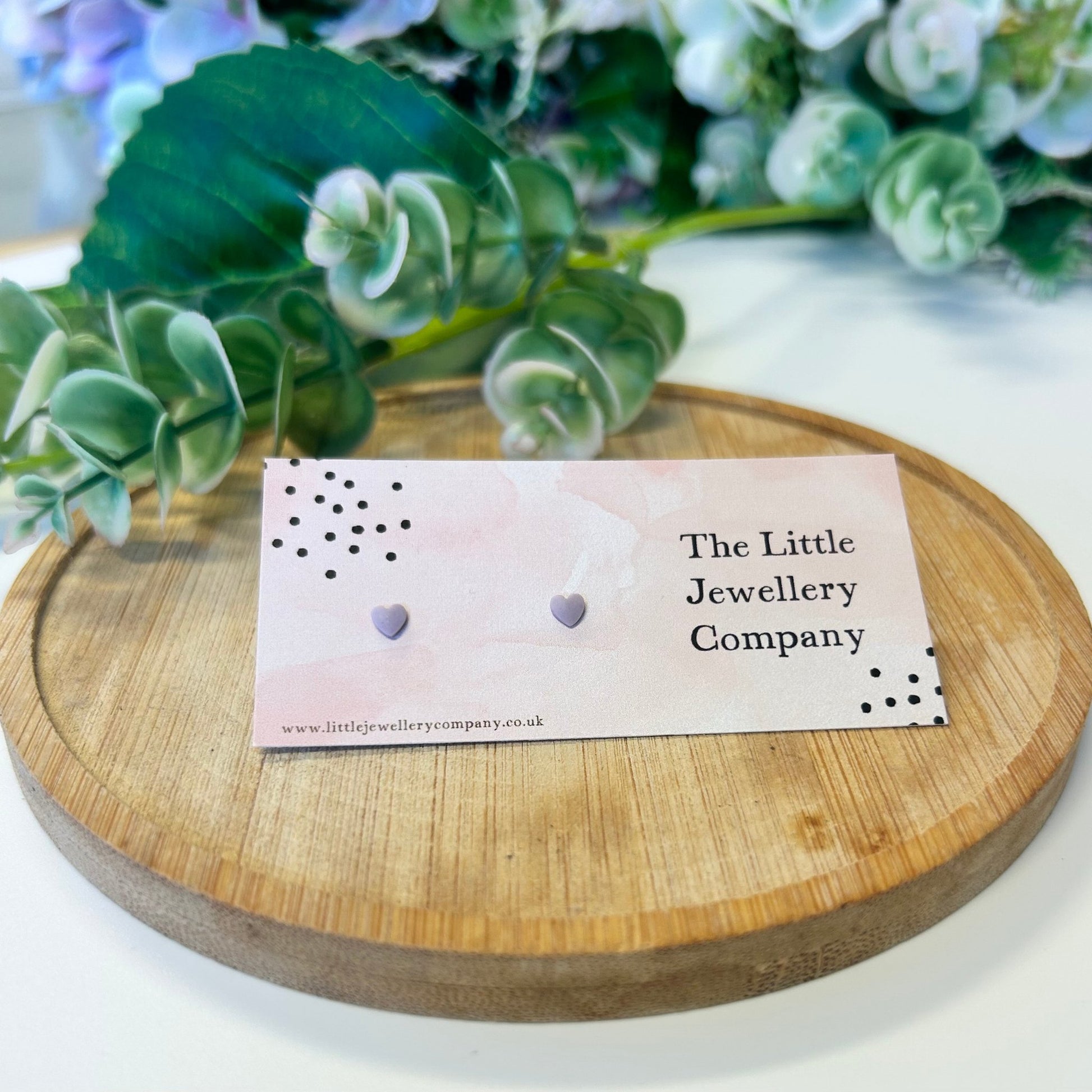 Tiny Hearts Studs (Lilac) - The Little Jewellery Company