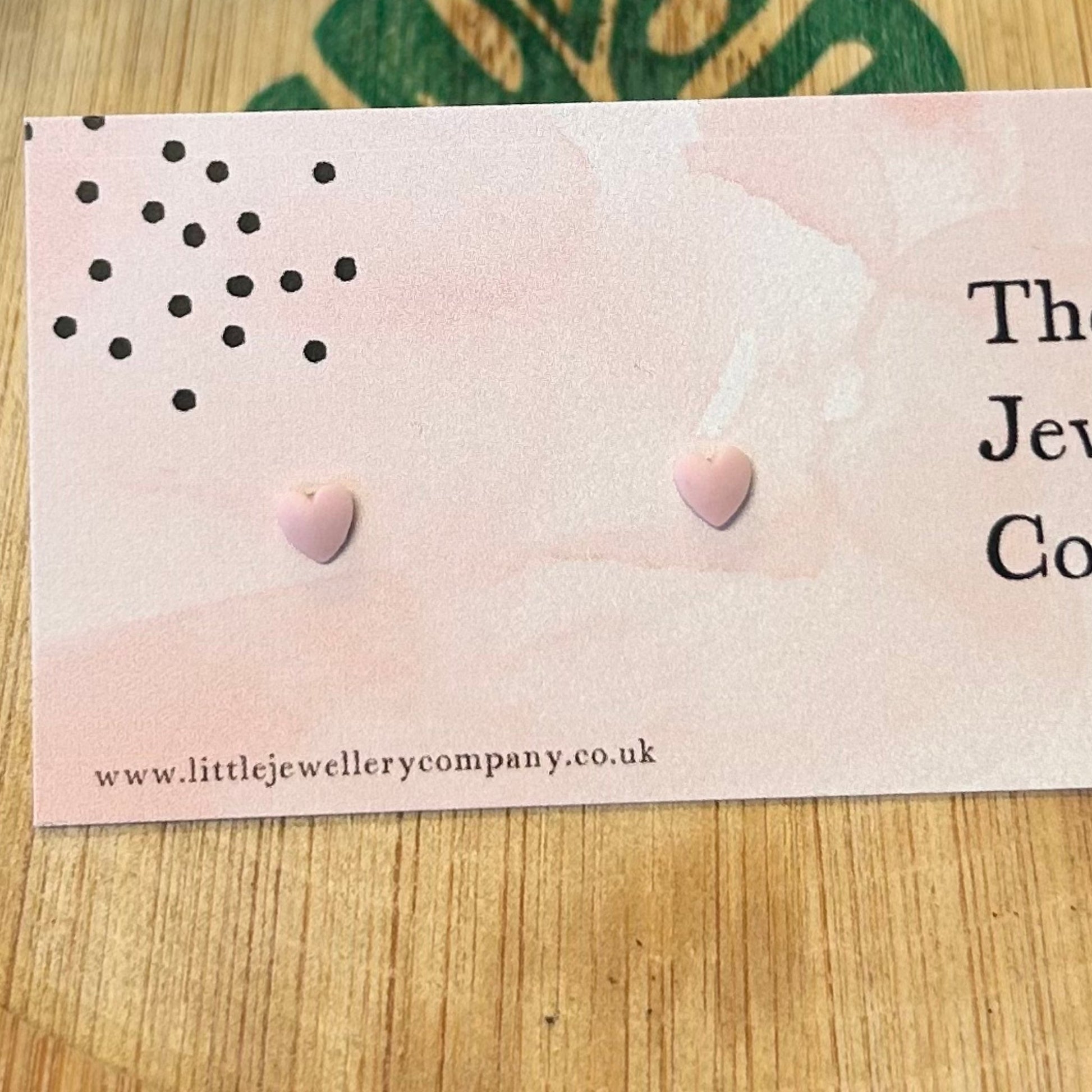 Tiny Hearts Studs (Pink) - The Little Jewellery Company