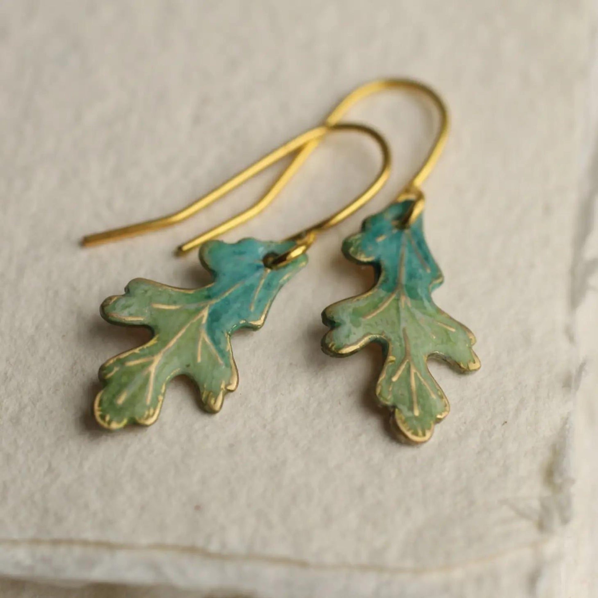 Tiny Oak Leaf Earring - The Little Jewellery Company