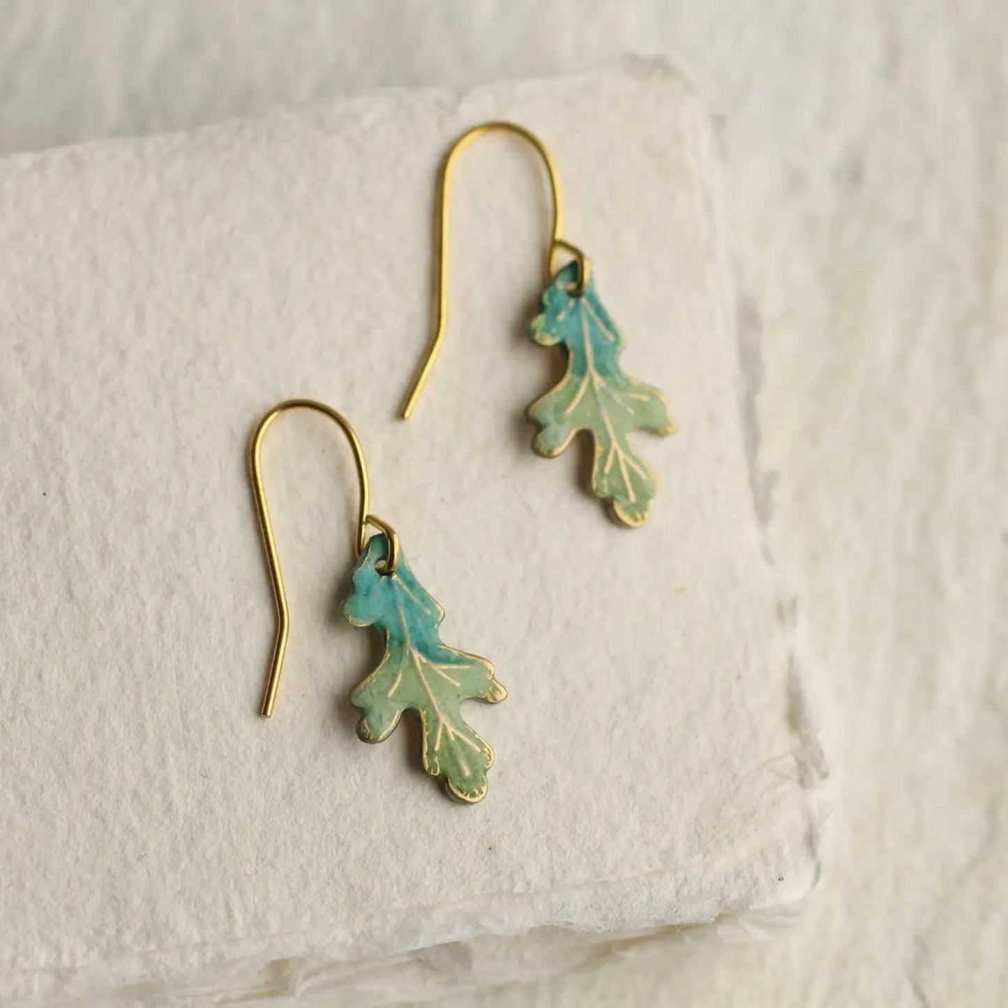 Tiny Oak Leaf Earring - The Little Jewellery Company