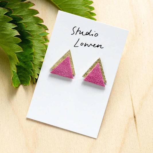 Triangle Earrings: Fuchsia - The Little Jewellery Company