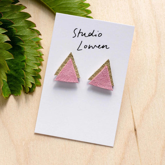 Triangle Earrings: Light Pink - The Little Jewellery Company