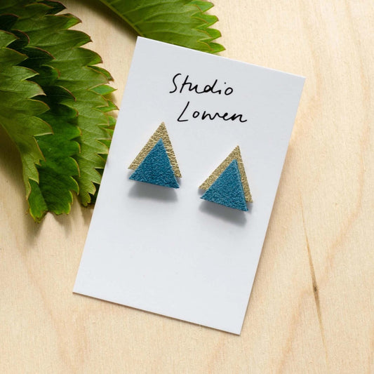 Triangle Earrings: Teal - The Little Jewellery Company