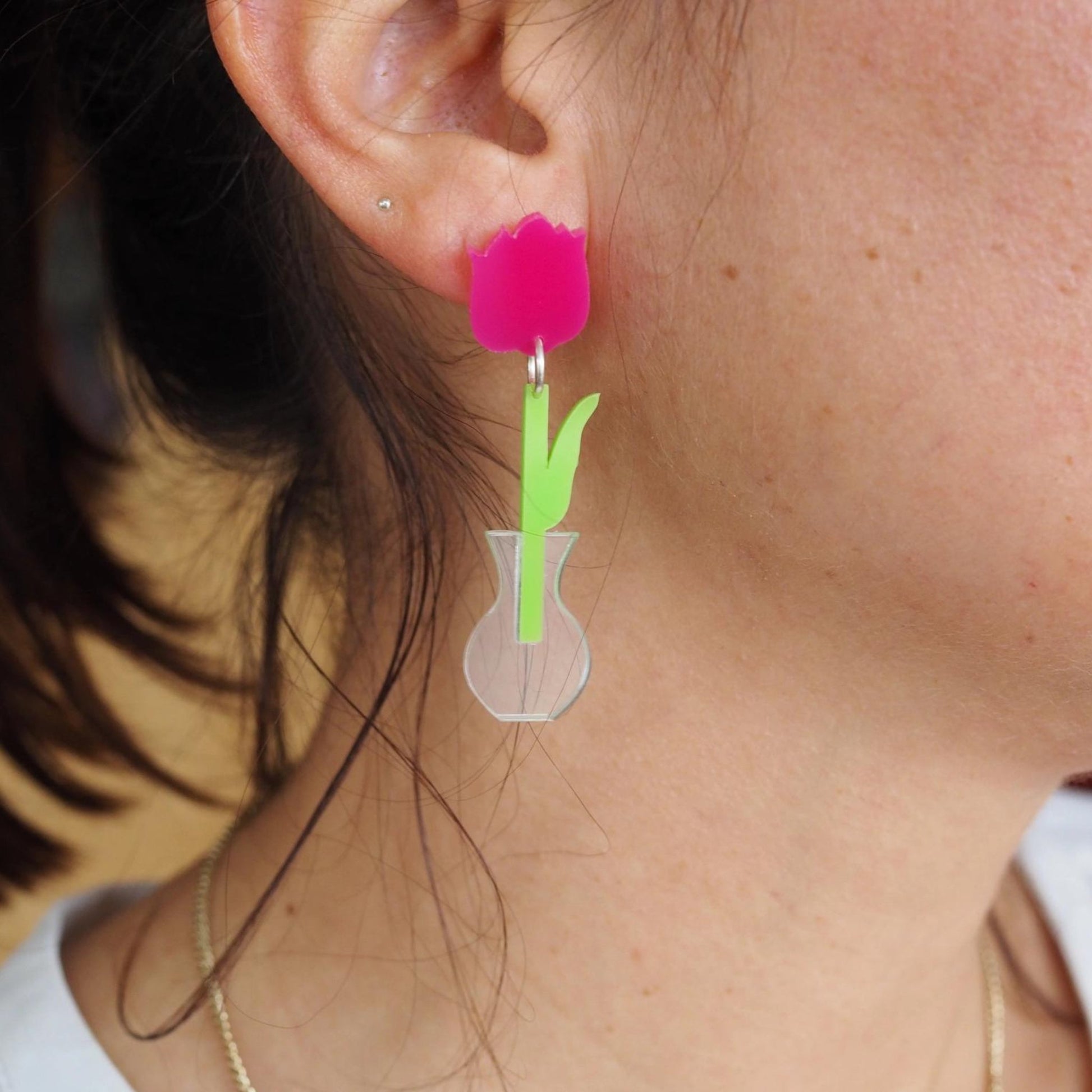 Tulip Acrylic Earrings - The Little Jewellery Company