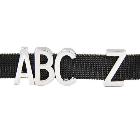 Vita Bracelet Alphabet Slide Charm - Silver