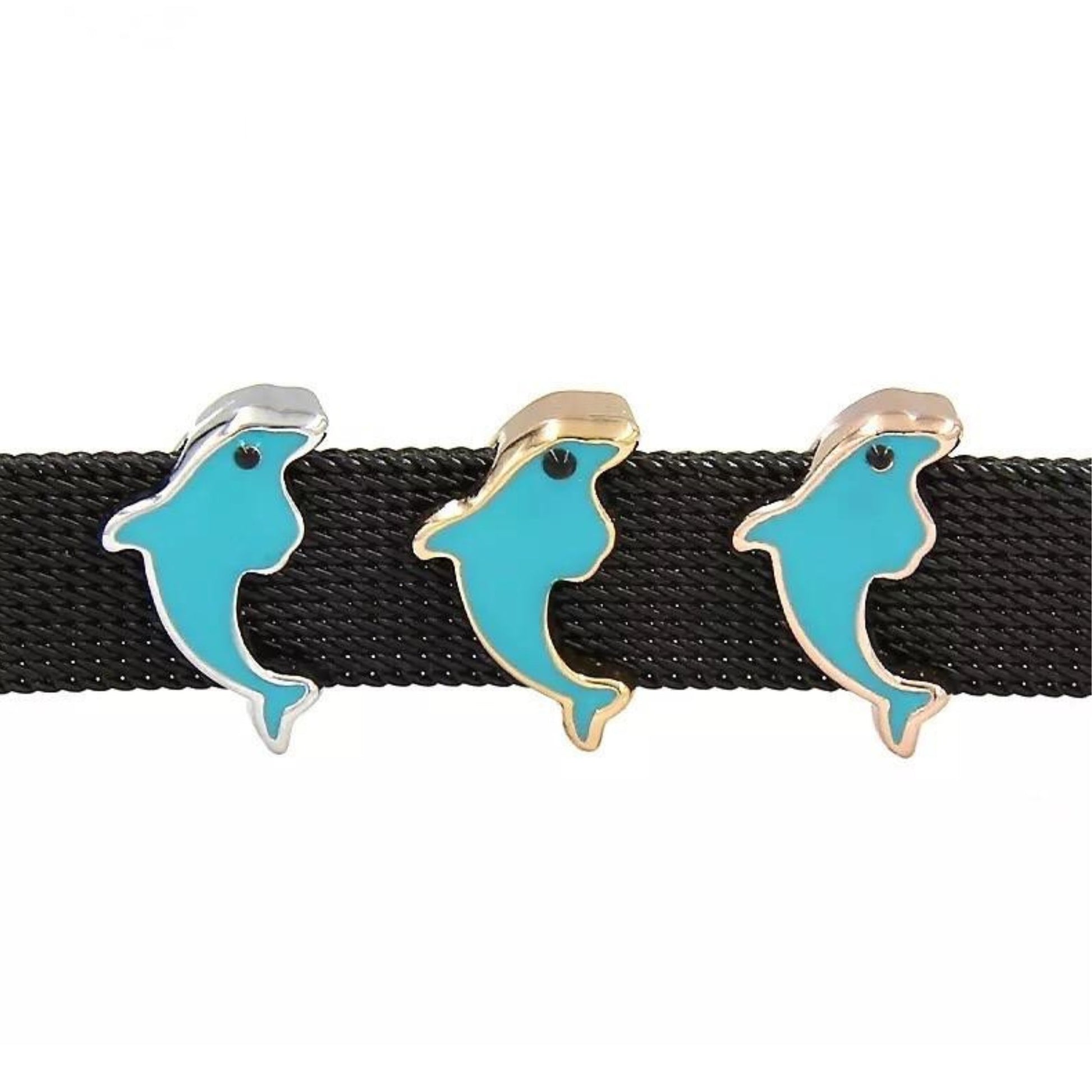 Vita Bracelet Blue Dolphin Slide Charm - The Little Jewellery Company
