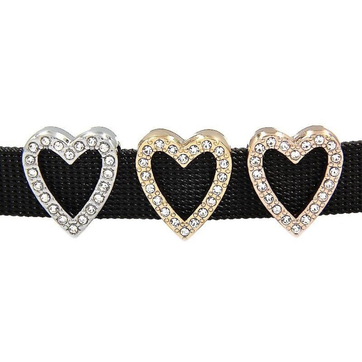 Vita Bracelet Crystal Heart Slide Charm - The Little Jewellery Company