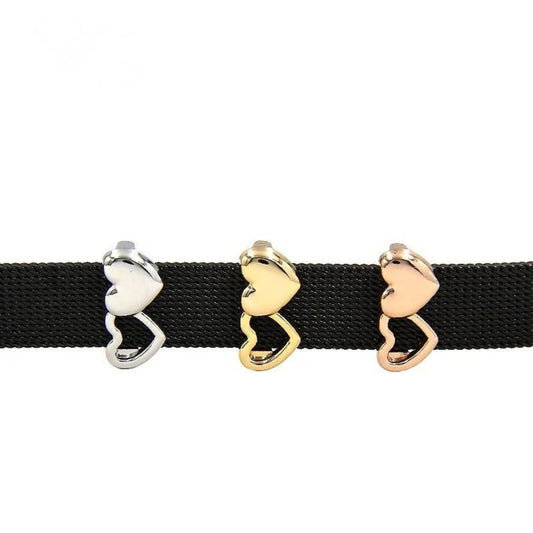 Vita Bracelet Double Hearts Slide Charm - The Little Jewellery Company