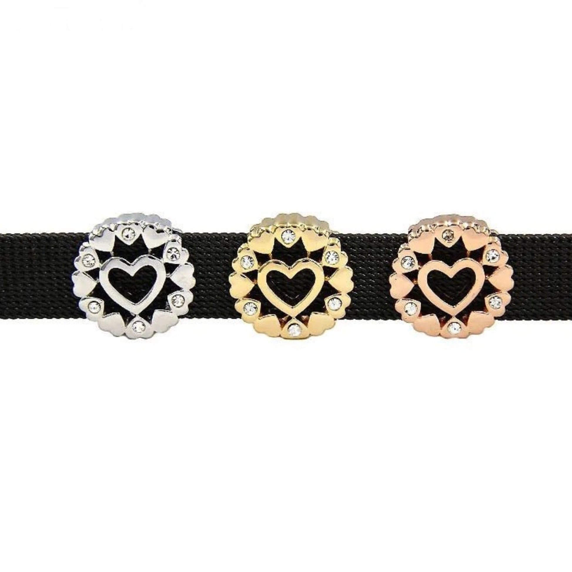Vita Bracelet Framed Heart Slide Charm - The Little Jewellery Company