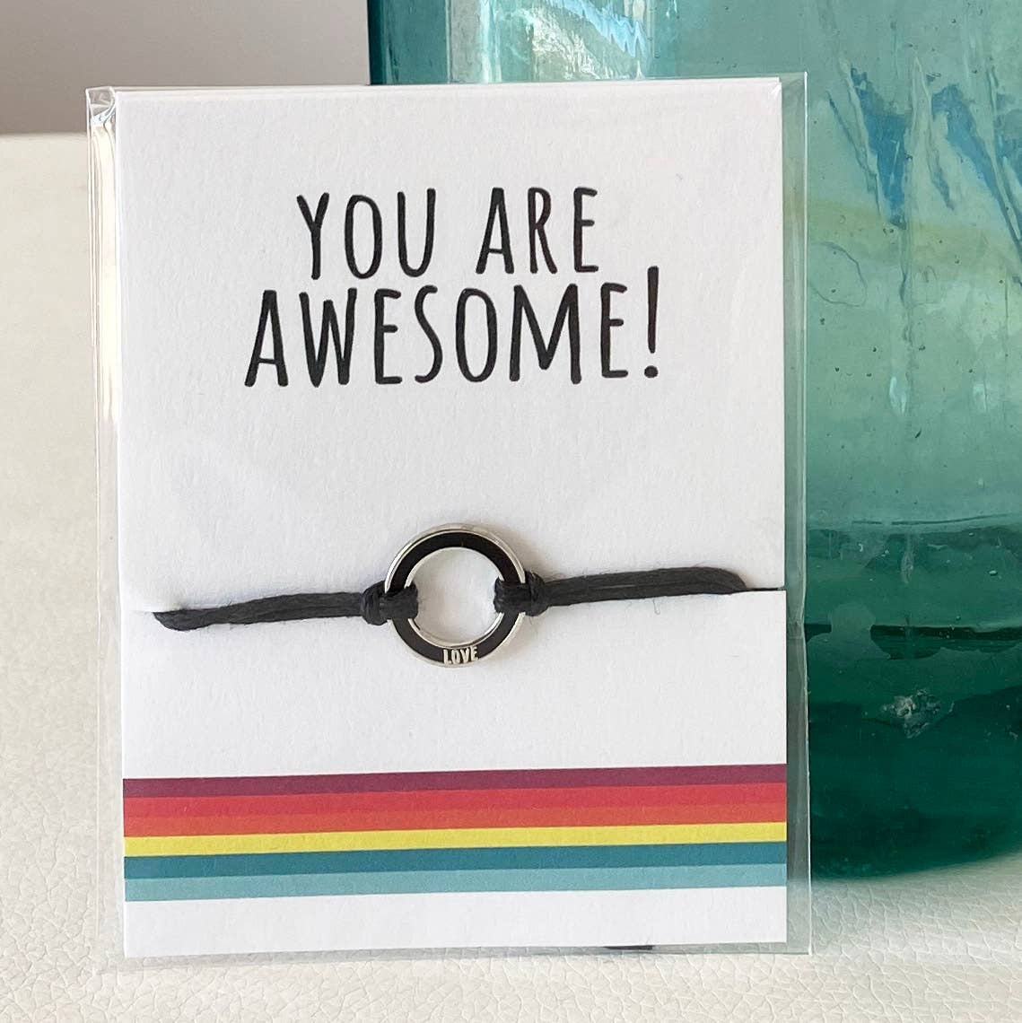'You are Awesome' Sentiment String Charm Bracelet. - The Little Jewellery Company