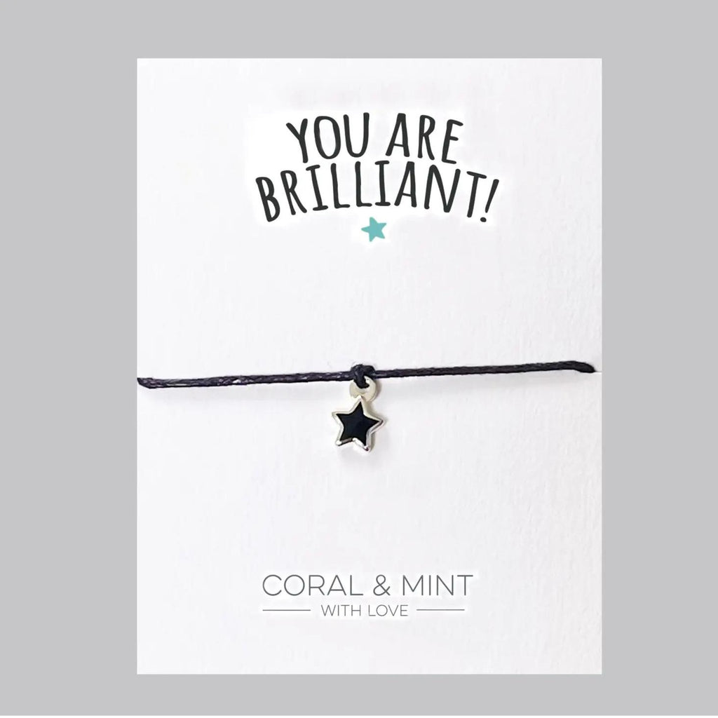 You Are Brilliant - Black Star Charm - The Little Jewellery Company